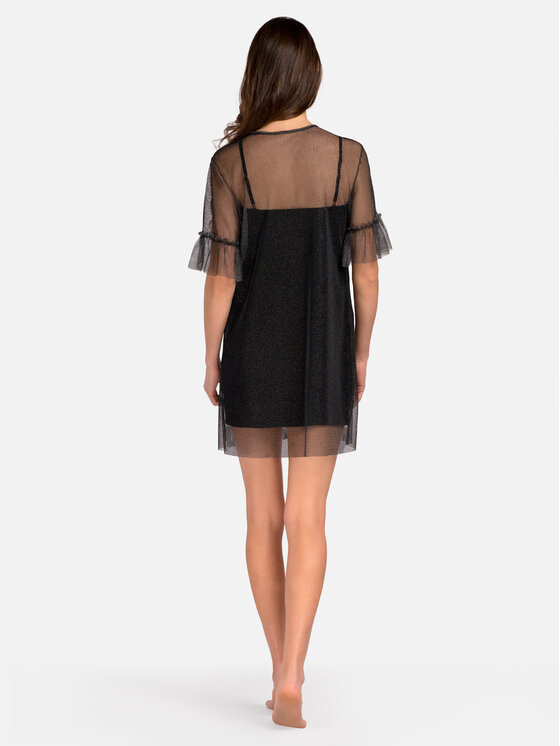 Miss Lou Miss Lou Abito da cocktail ZO-DONE3-CZ Nero Relaxed Fit