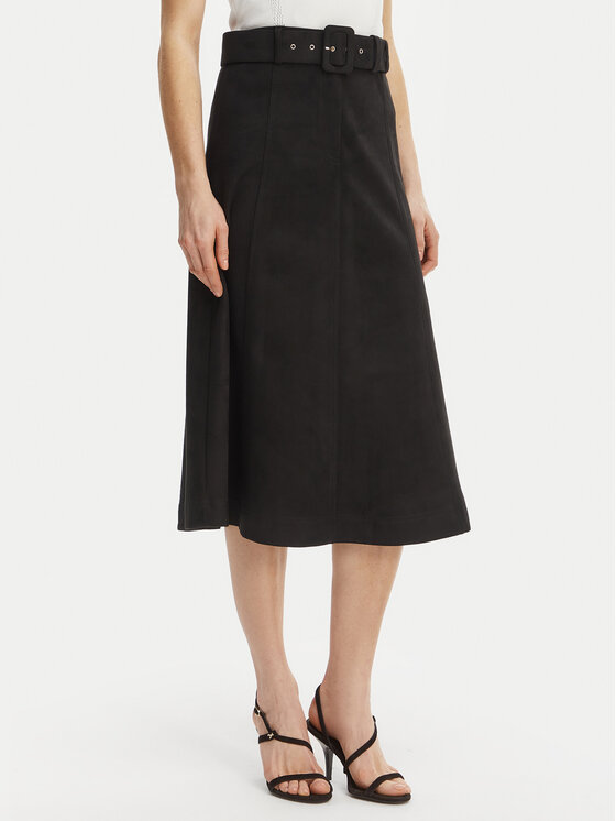 Rinascimento Rinascimento Ādas imitācijas svārki CFC0127915003 Melns Regular Fit