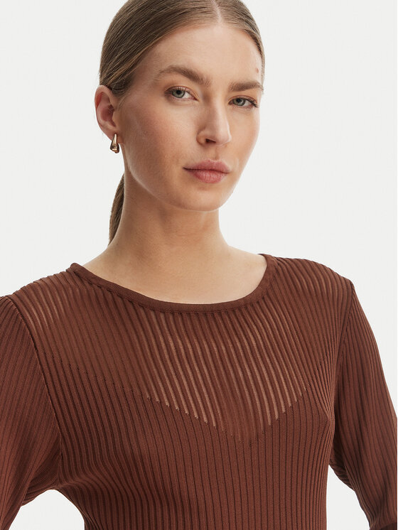 Rinascimento Rinascimento Bluzka CFM0012240003 Brązowy Slim Fit