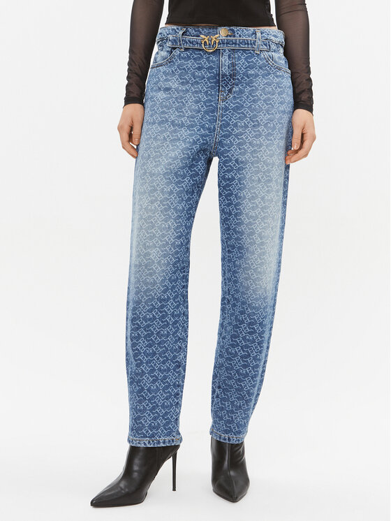 Pinko Jeans Hlače Flexi 100232 A0IA Modra Relaxed Fit