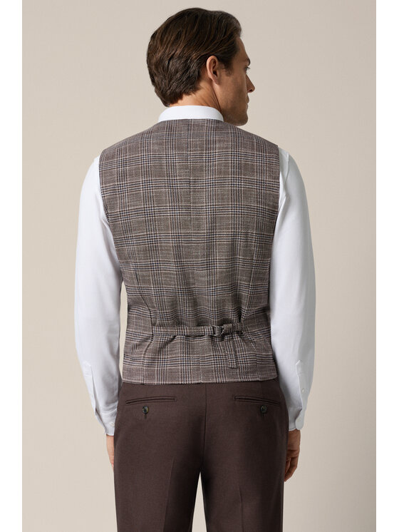 Lancerto Lancerto Kamizelka garniturowa Brescello KA131126000005 Brązowy Slim Fit