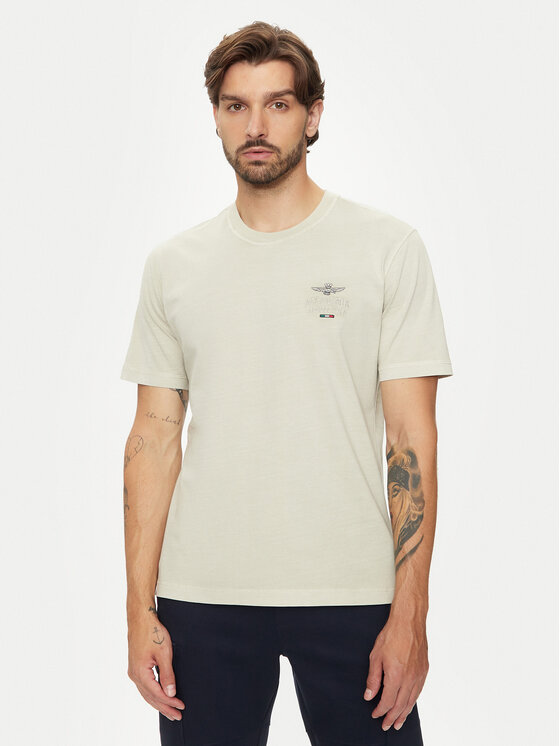T-Shirt Aeronautica Militare, Velikost:M, Barva: Béžová, 242TS2302J652