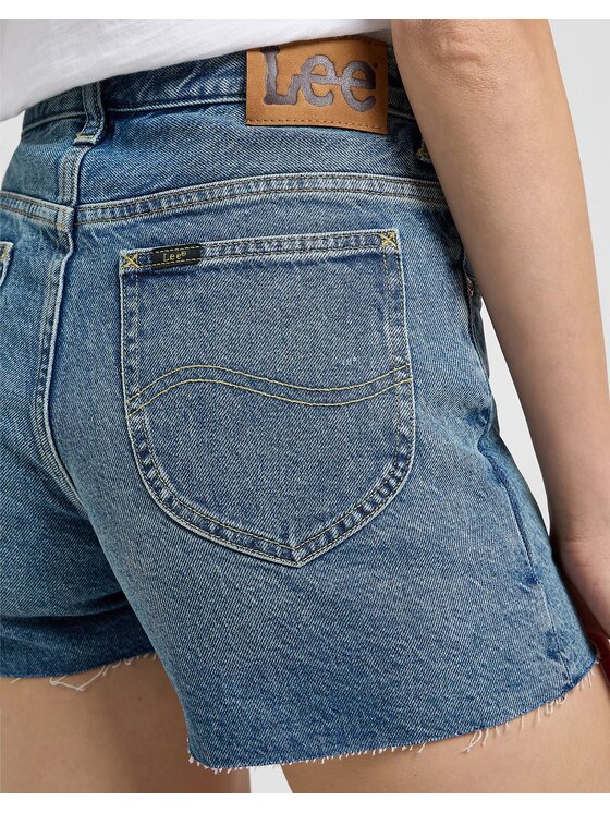 Lee Lee Szorty jeansowe 5401139305397 Niebieski Regular Fit