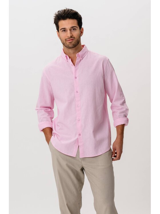 TeeShoppen TeeShoppen Koszula 'Basic Collection' Czerwony Regular Fit