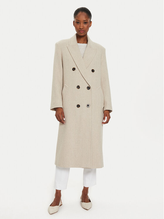 Marella Marella Cappotto di lana Acacia 2423016014 Beige Regular Fit