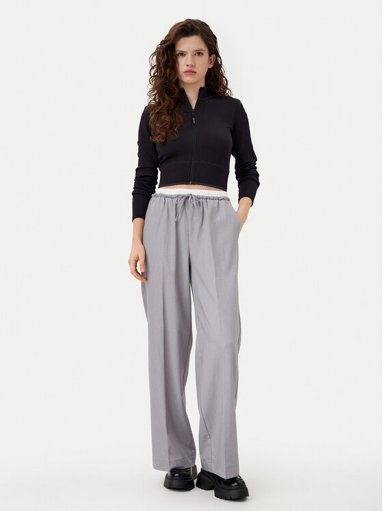 Noisy May Noisy May Kalhoty z materiálu Alva 27033258 Šedá Straight Fit