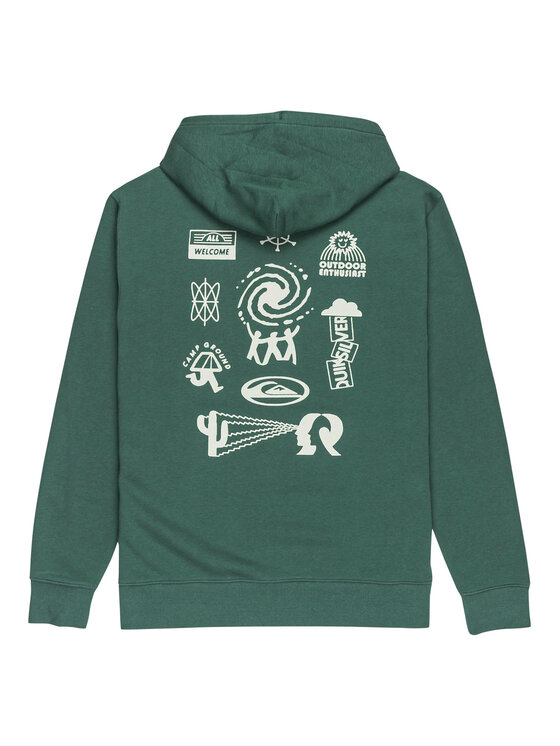 Quiksilver Quiksilver Pulóver Salt Water Graphic EQYFT05126 Zöld Regular Fit