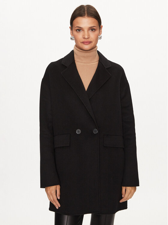 TWINSET TWINSET Wollmantel 232TP2011 Schwarz Regular Fit