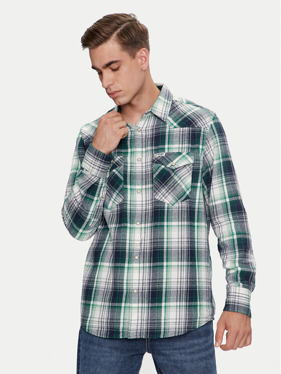 Wrangler Košeľa Western 112357242 Zelená Regular Fit