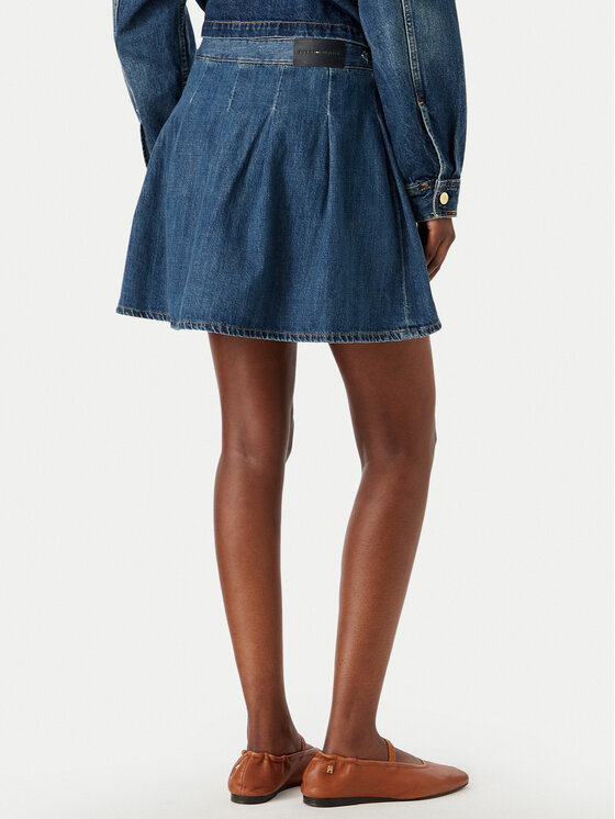 Tommy Hilfiger Tommy Hilfiger Φούστα τζιν WW0WW50965 Μπλε Straight Fit