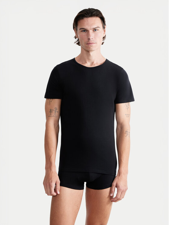 Sloggi Sloggi Trikó 10222373 Fekete Slim Fit