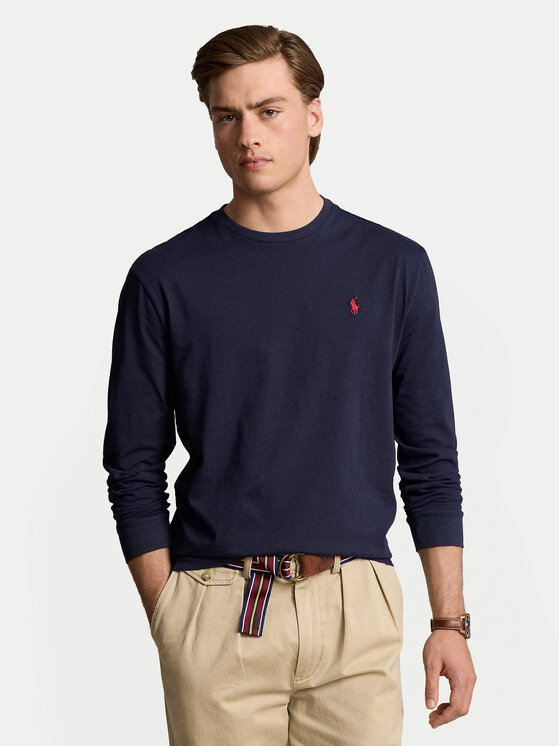 Polo Ralph Lauren S dlhými rukávmi 710671467057 Tmavomodrá Classic Fit