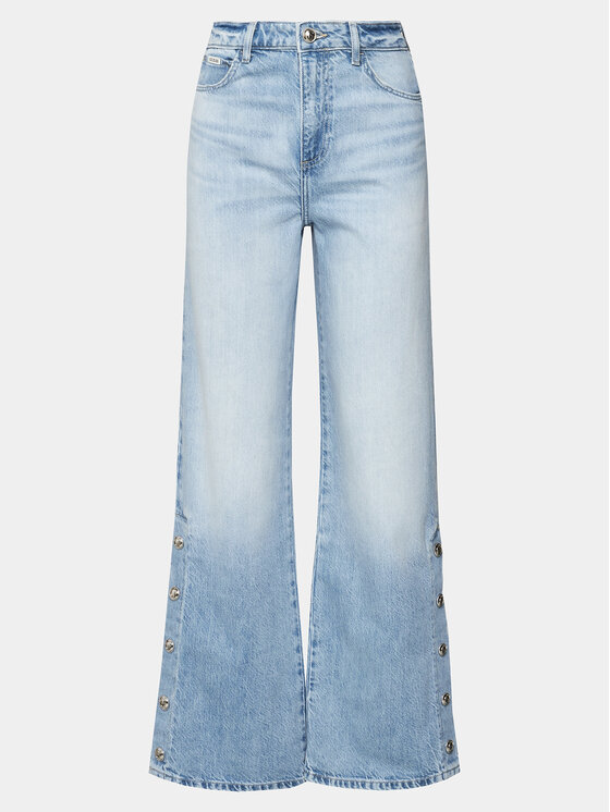 Guess Guess Jeansy W4GA98 D5BO0 Niebieski Palazzo Fit