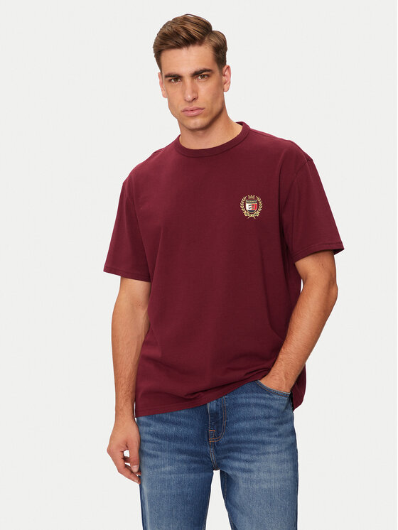 Tommy Jeans T-krekls DM0DM19687 Bordo Regular Fit