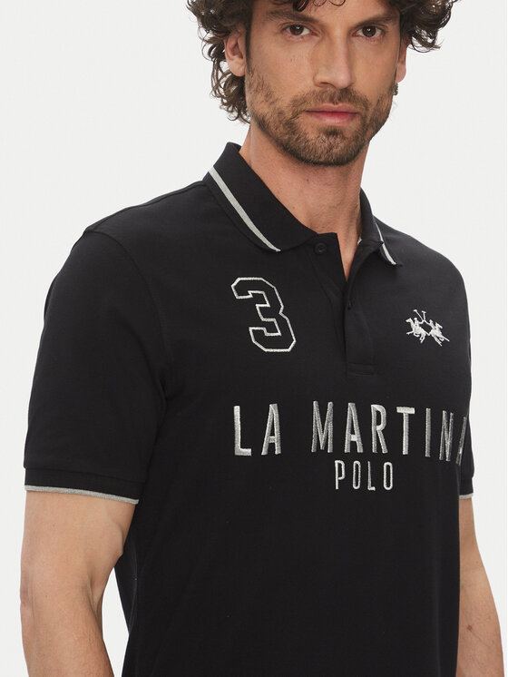 La Martina La Martina Pólóing Yeshayahu MAP320 PK001 Fekete Regular Fit