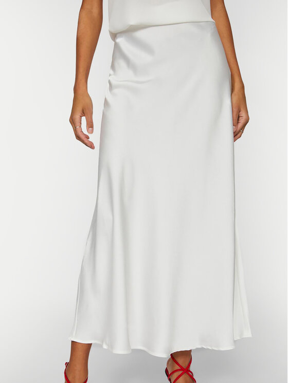 Vila Vila Gonna midi Ravenna 14094125 Bianco Regular Fit