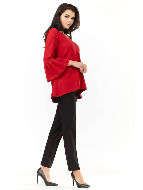 Infinite You Infinite You Bluzka M156 Czerwony Basic Fit
