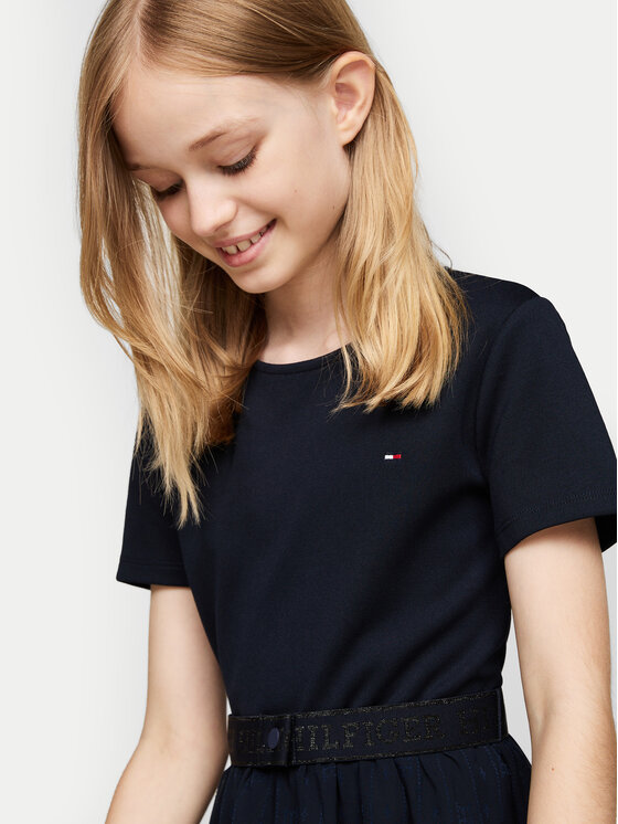 Tommy Hilfiger Tommy Hilfiger Sukienka codzienna KG0KG08197 M Granatowy Regular Fit