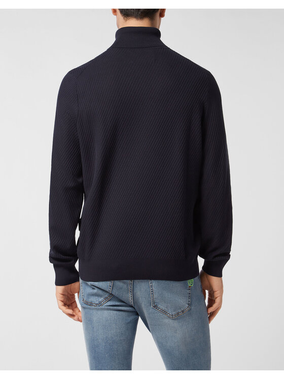 PHILIPP PLEIN PHILIPP PLEIN Longsleeve 26965 Granatowy Regular Fit