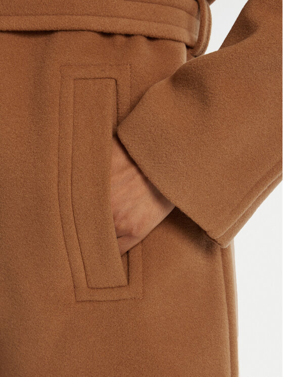 PINKO PINKO Płaszcz wełniany 105685 A2SM Brązowy Regular Fit