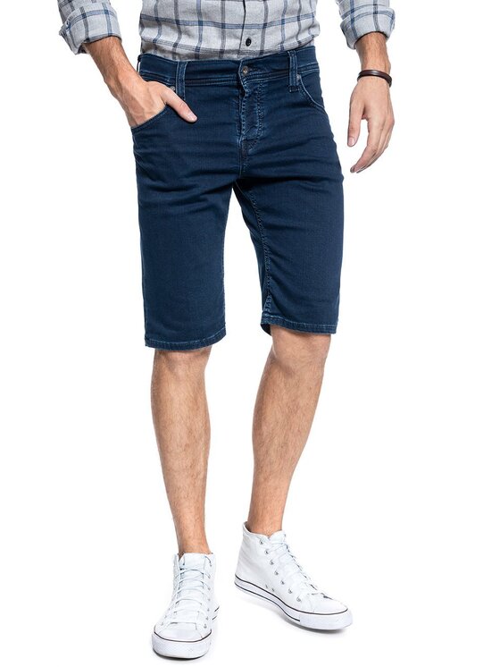 Mustang Mustang Szorty jeansowe CHICAGO SHORT Niebieski Slim Fit
