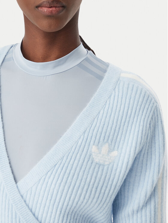 adidas adidas Светр Adidas x Jennie Knitted Wrap LD8932 Світло-синій Slim Fit