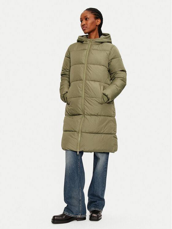 Pieces Pieces Geacă de iarnă 17115627 Verde Regular Fit