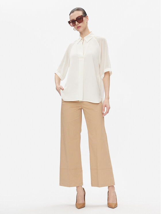 Marella Marella Hlače iz tkanine Nabis 2413131091200 Rjava Regular Fit