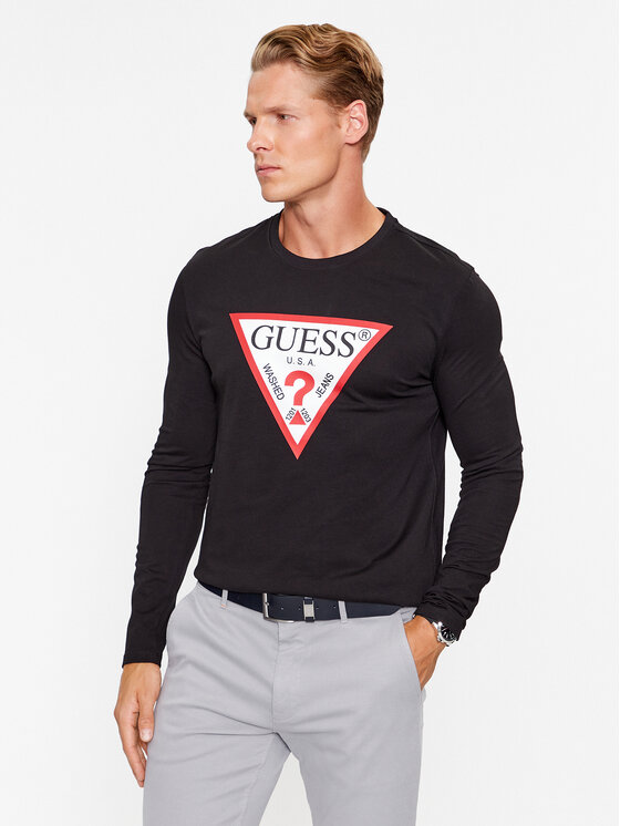 Guess Longsleeve krekls M2YI31 I3Z14 Melns Regular Fit