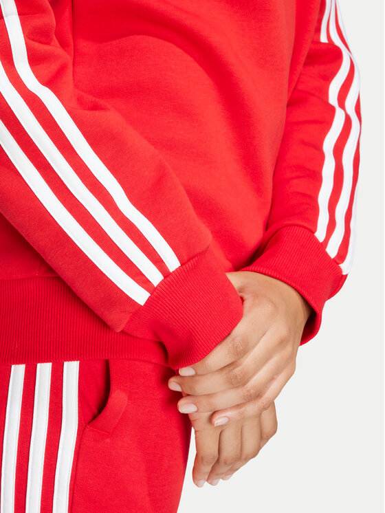 adidas adidas Bluză Essentials 3-Stripes IY1704 Roșu Regular Fit