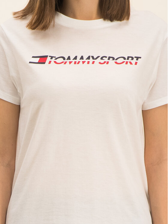 Tommy Sport Tommy Sport T-Shirt Tee Logo S10S100061 Λευκό Regular Fit