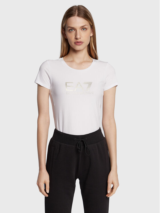 EA7 Emporio Armani T-shirt 8NTT66 TJFKZ 0101 Blanc Slim Fit