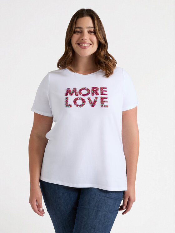 Fiorella Rubino Fiorella Rubino T-Shirt G164L008473N011 Biały Regular Fit