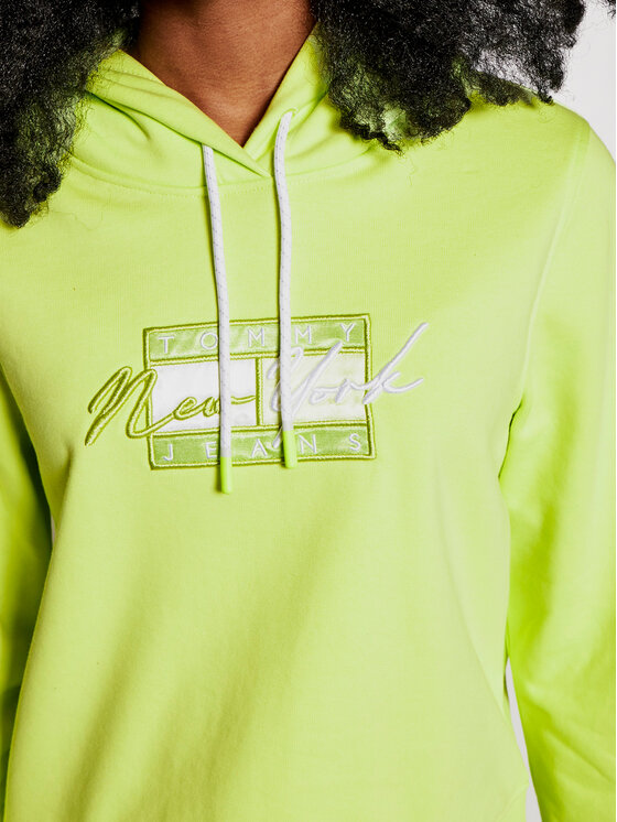 Tommy Jeans Felpa Tjw Flag DW0DW09947 Verde Regular Fit • Modivo.it