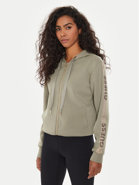 Guess Guess Суитшърт W4YQ22 KBYE2 Зелен Regular Fit