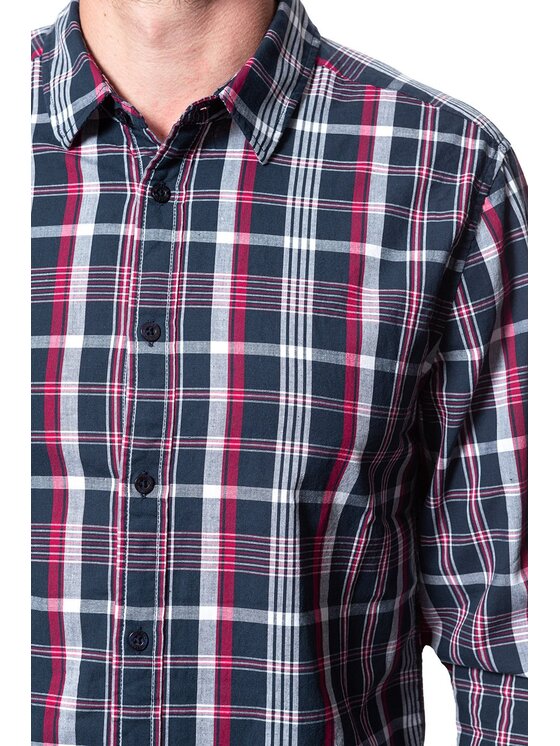 Mustang Mustang Camicia CLEMENS KC TURN-UP Rosso Regular Fit