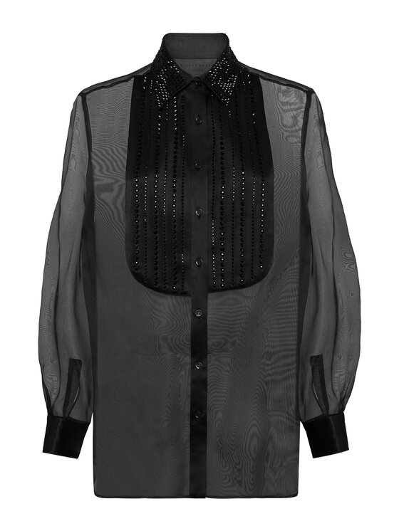 PHILIPP PLEIN PHILIPP PLEIN Koszula 20625 Czarny Fitted Fit