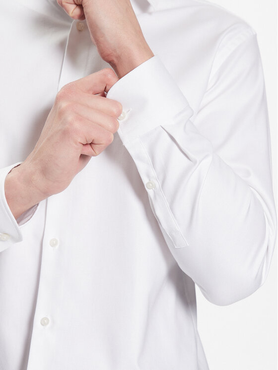 BOSS Boss Marškiniai 50470583 Balta Slim Fit