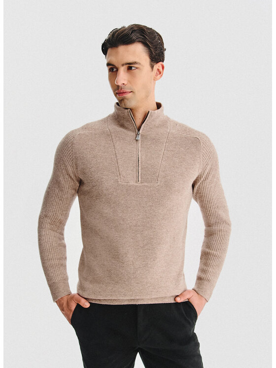 Pako Lorente Pako Lorente Sweter P25WP-2X-011 Beżowy Classic Fit