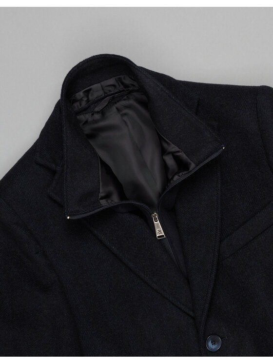 Borgio Borgio Płaszcz zimowy sorianello_g Granatowy Slim Fit