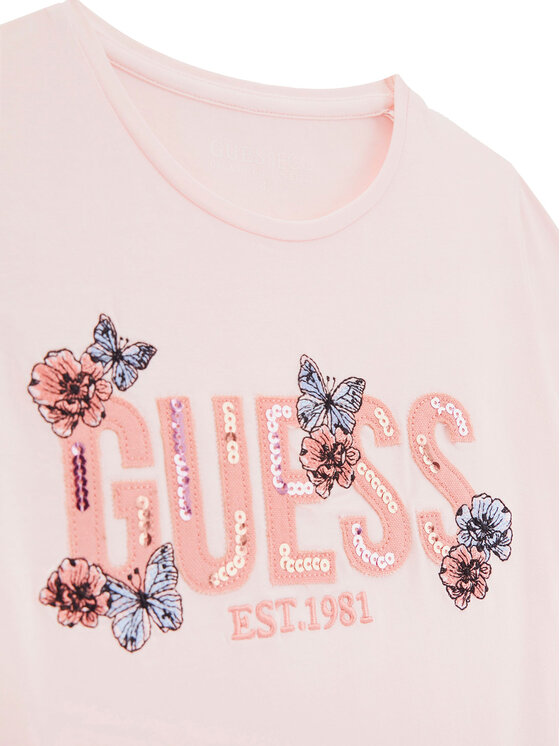 Guess Guess T-Shirt J6RI34 K6YW4 Różowy Regular Fit