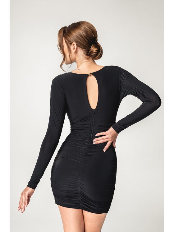 Aurora Aurora Koktejlové šaty Adria Černá Slim Fit