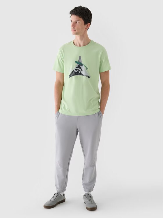 4F 4F T-shirt 4FRAW24TTSHM2301-41S Verde Regular Fit