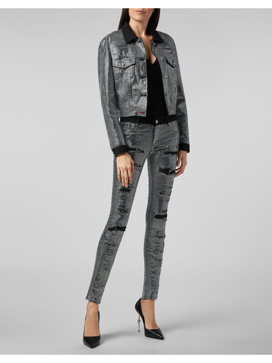 PHILIPP PLEIN PHILIPP PLEIN Džínsová bunda 21829 Čierna Regular Fit