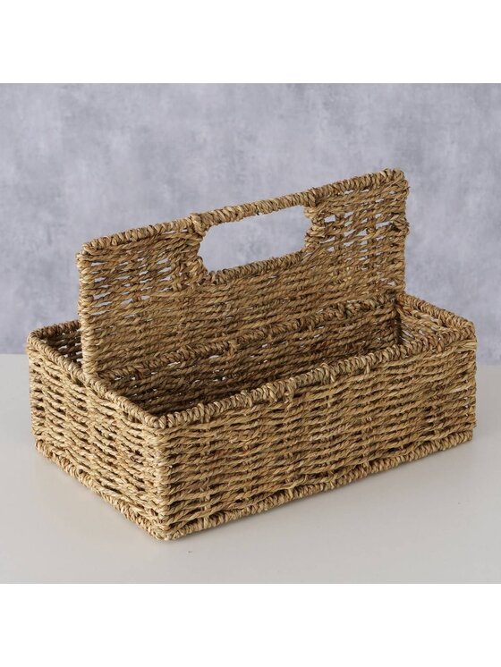 MIAhome MIAhome Kosz z trawy morskiej 21x20x30 cm MACE Brązowy