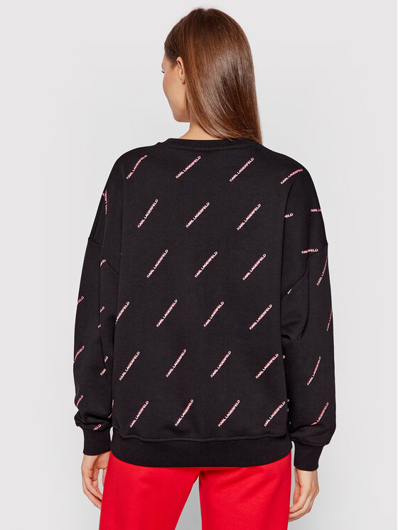 KARL LAGERFELD KARL LAGERFELD Mikina 215W1802 Černá Relaxed Fit