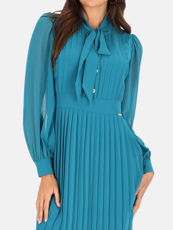 L’AF L’AF Sukienka koktajlowa Silvia Niebieski Slim Fit