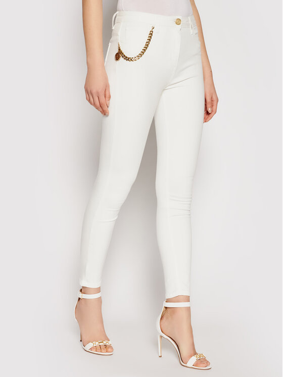 Elisabetta Franchi Džinsai PJ-03S-11E2-V270 Balta Slim Fit • Modivo.lt