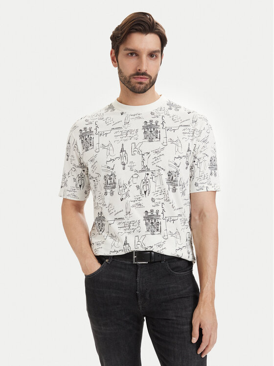 KARL LAGERFELD Tricou 755139 563224 Alb Regular Fit