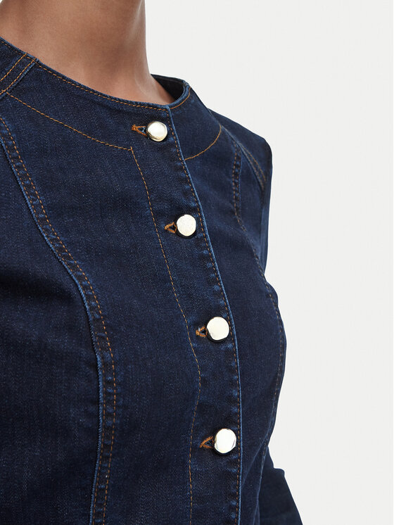 Rinascimento Rinascimento Teksajakk CFC0129939003 Tumesinine Slim Fit